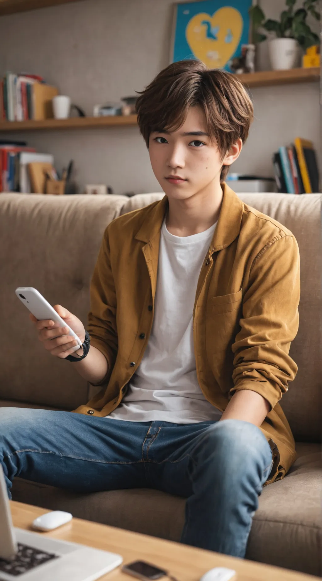 ai character: Adorable Tech Nerd background