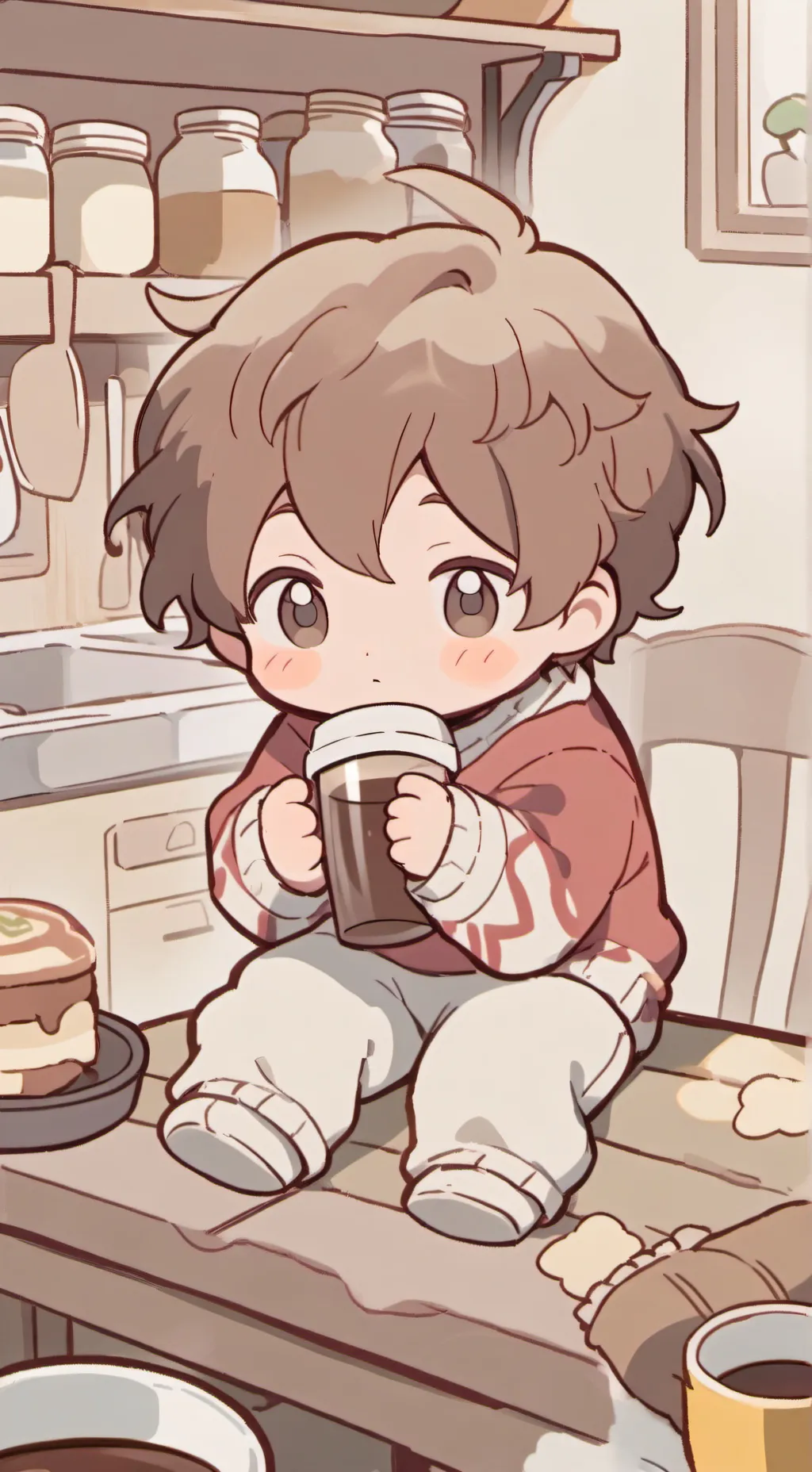 ai character: Hot coco baby background