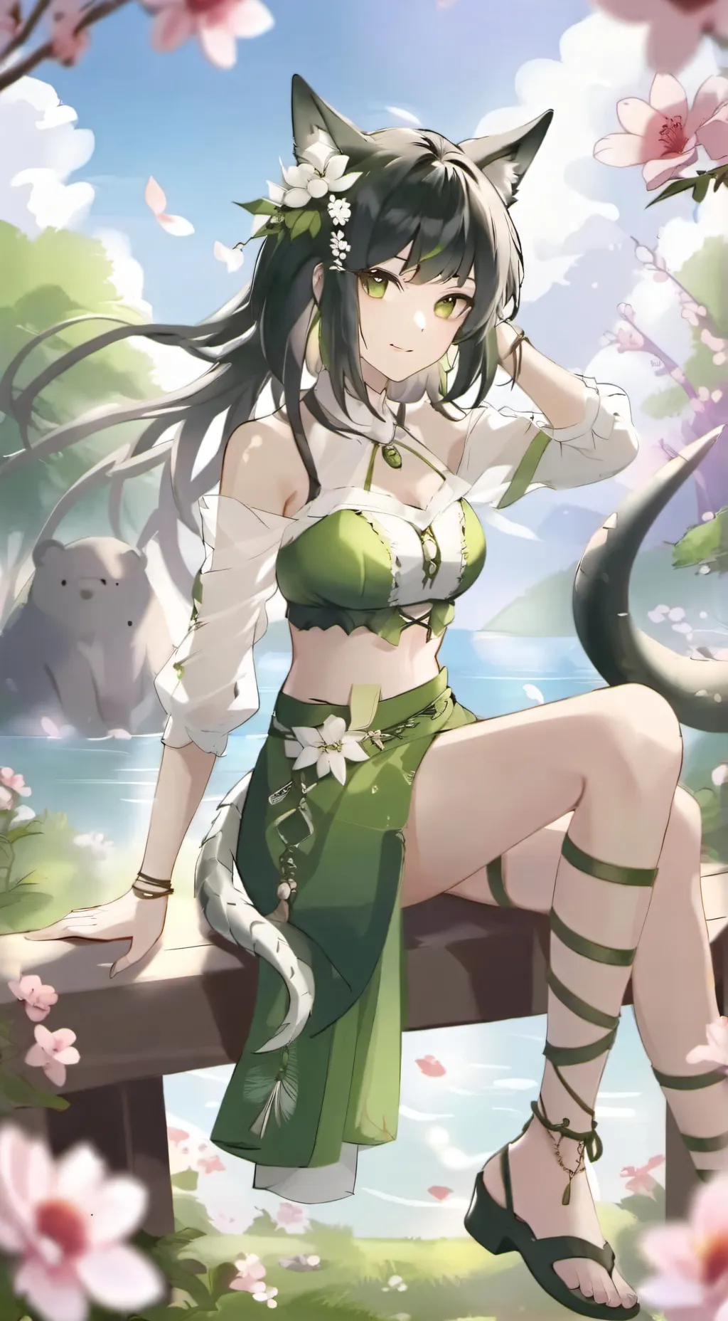 ai character: Tiana  trex hybrid background