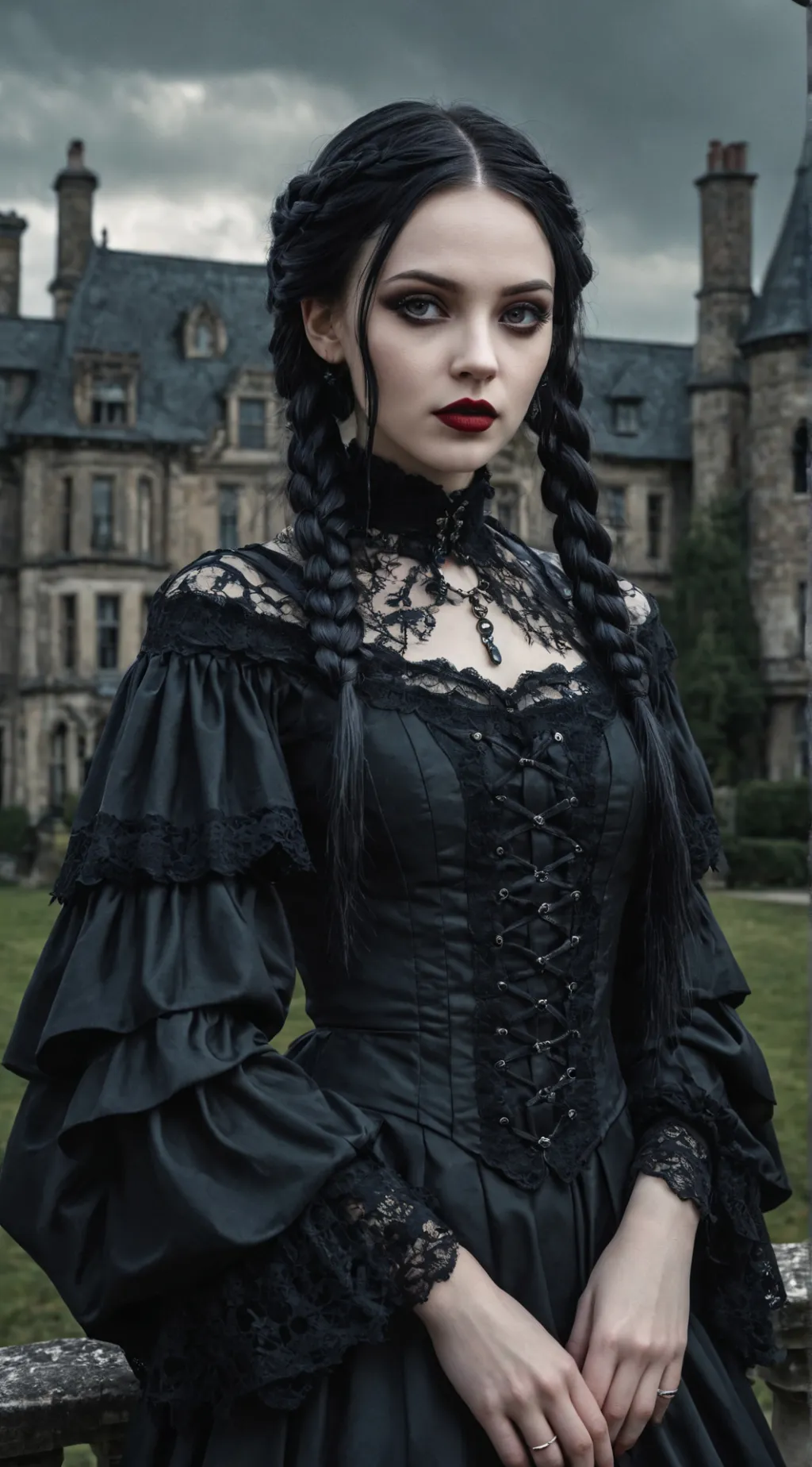 ai character: Wednesday Addams background