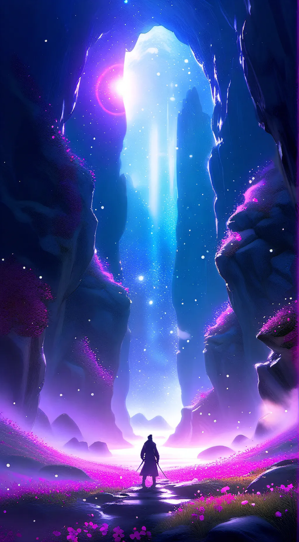 ai character: Blueberry cave background