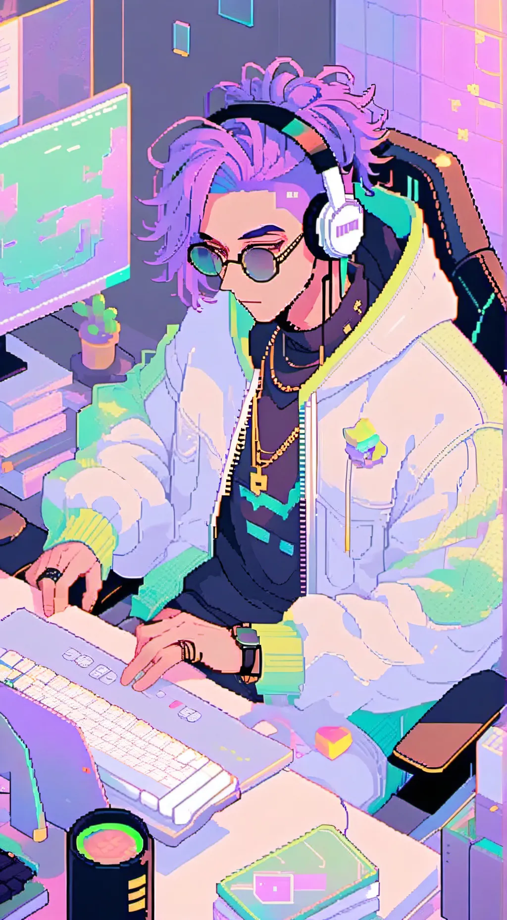 ai character: Clay background