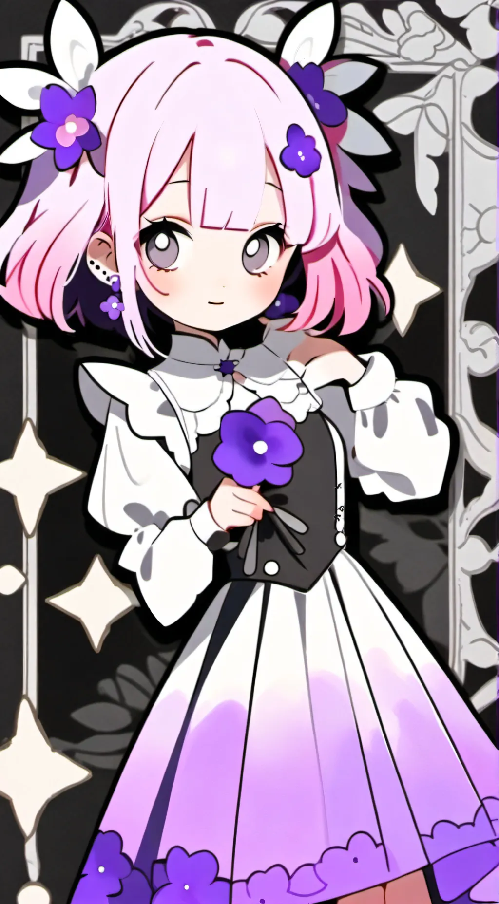 ai character: baby flying heart background