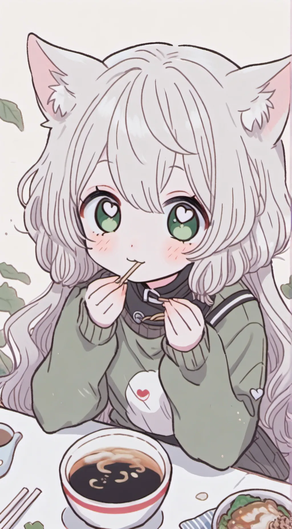 ai character: ramen eater  background