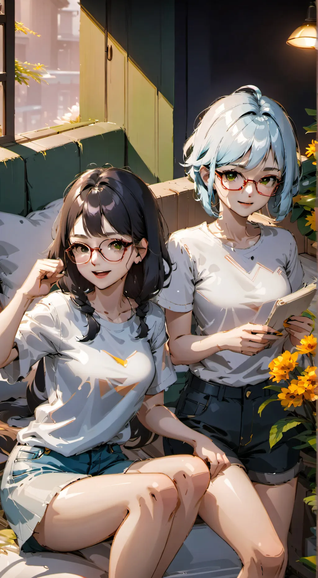 ai character: Rose and Lily background