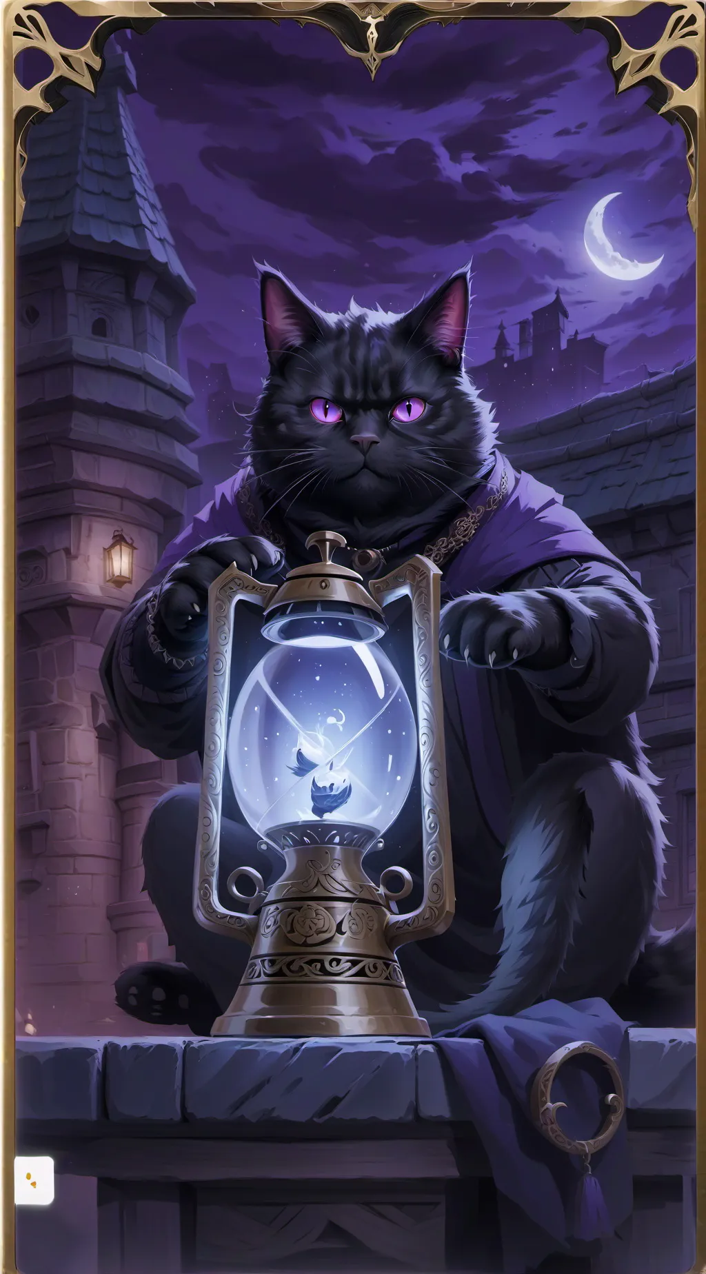 ai character: wizard cat background
