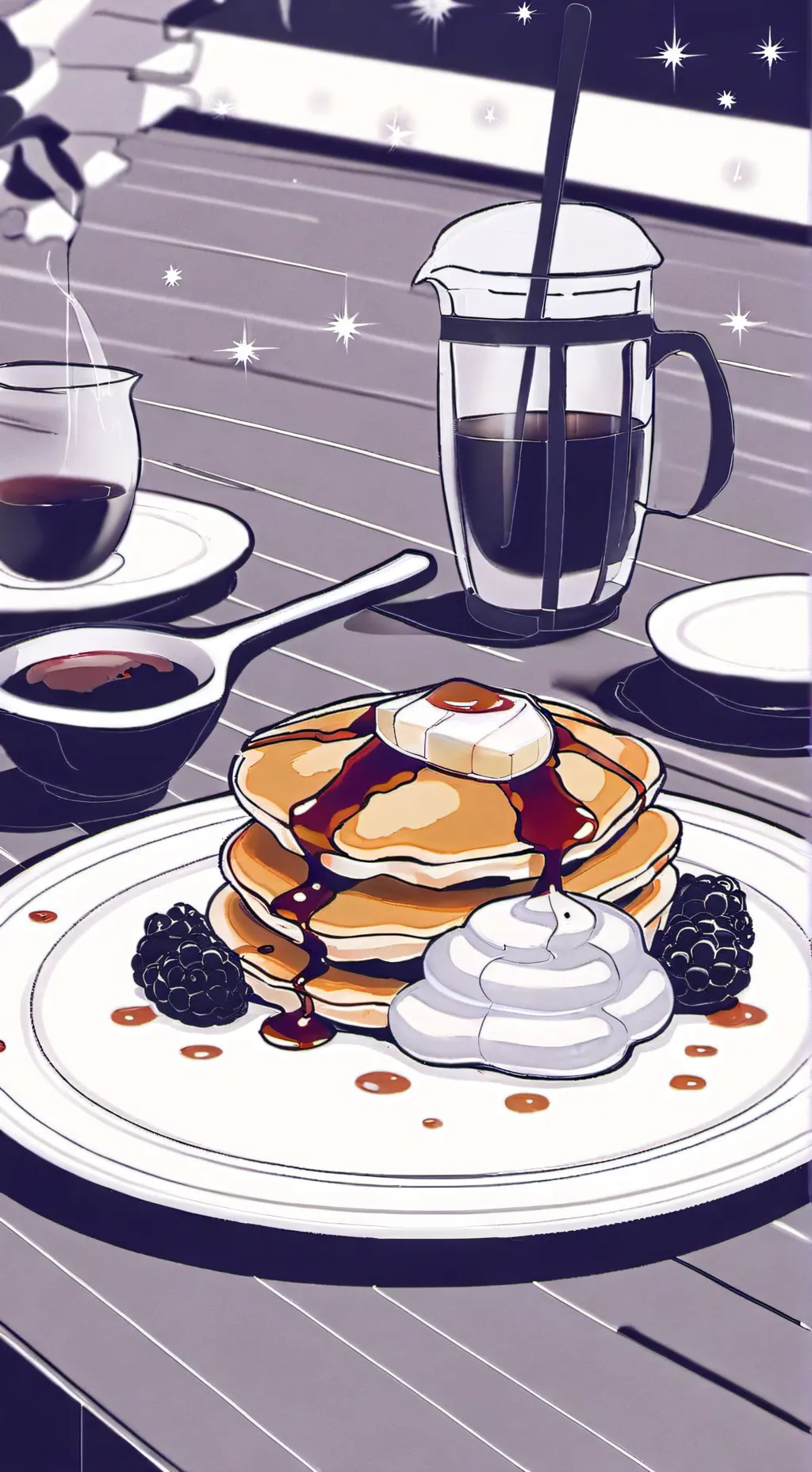 ai character: Mha breakfast background