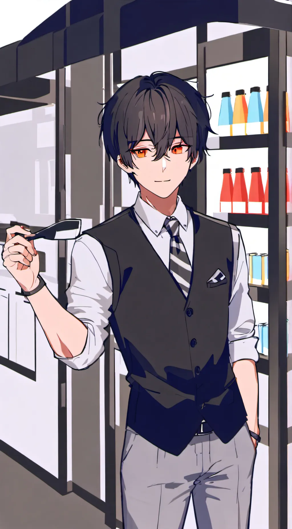 ai character: cashier background