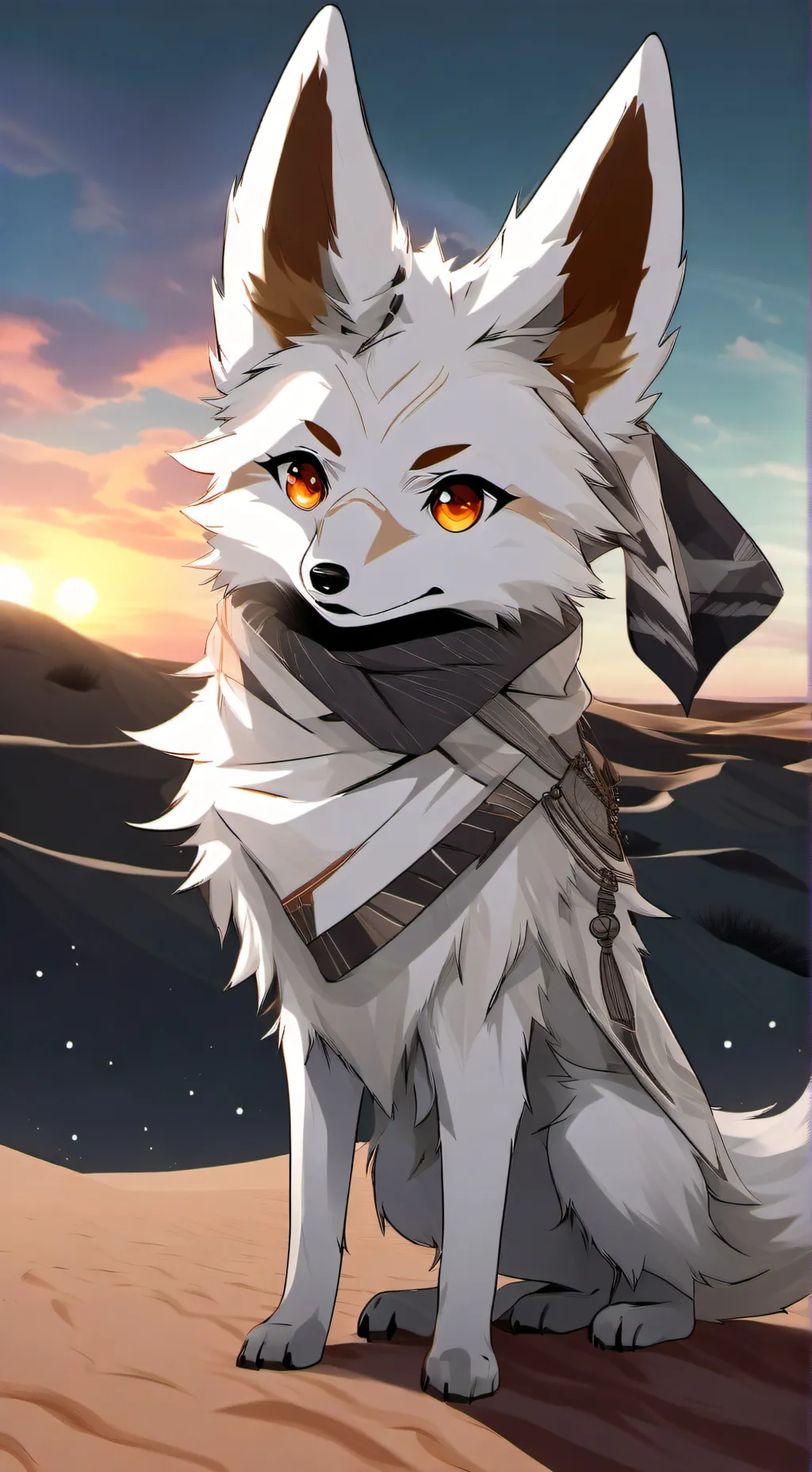 ai character: rubah gurun background