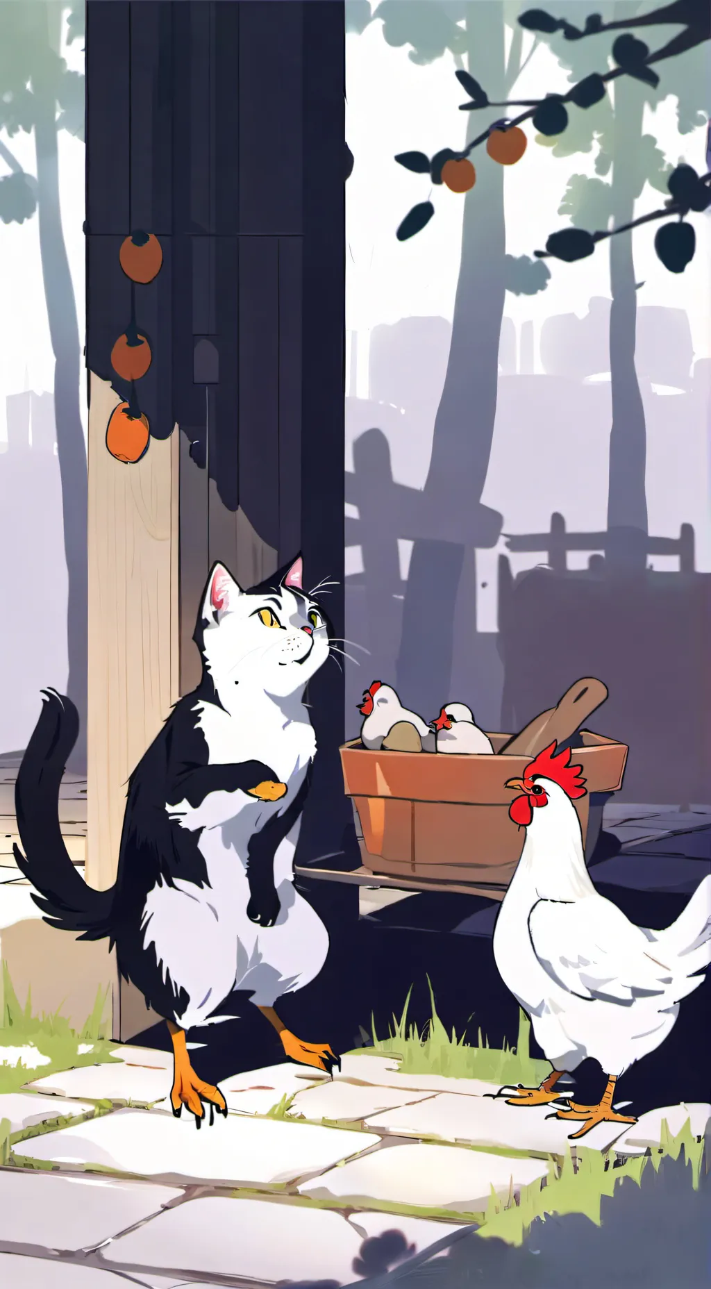 ai character: Chicken Kitten  background