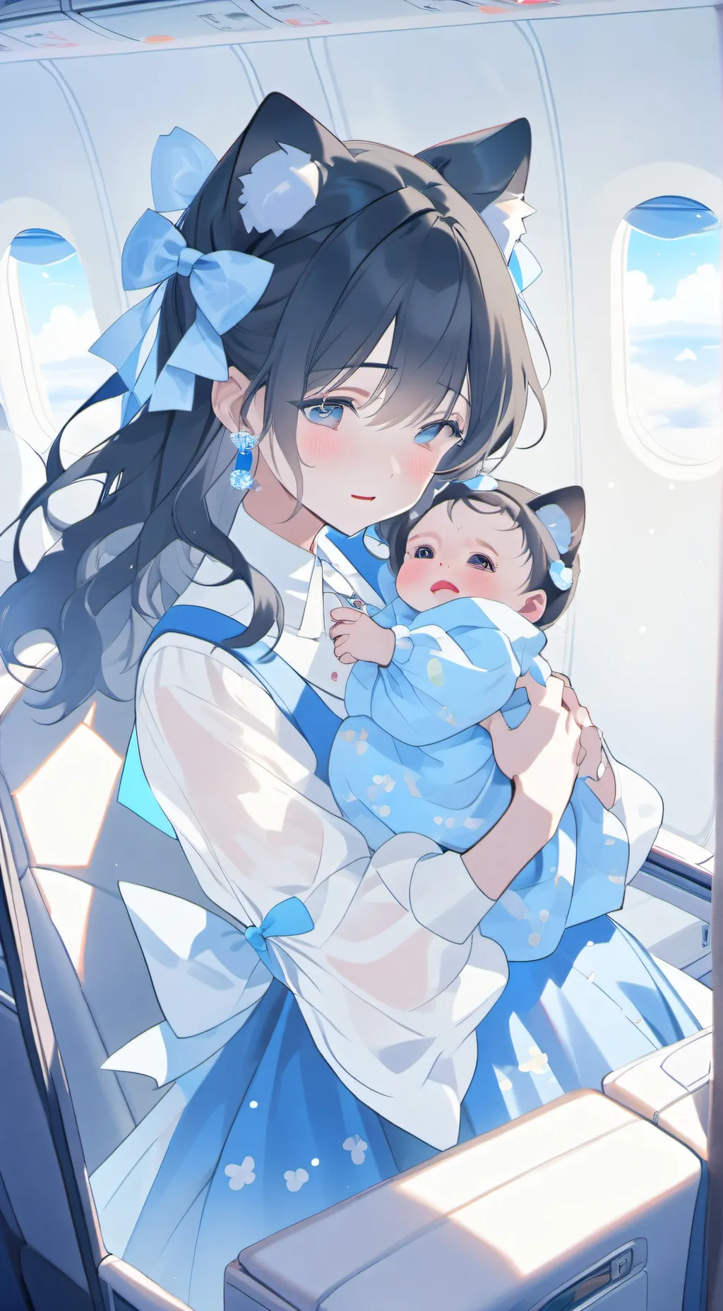 ai character: On plane background