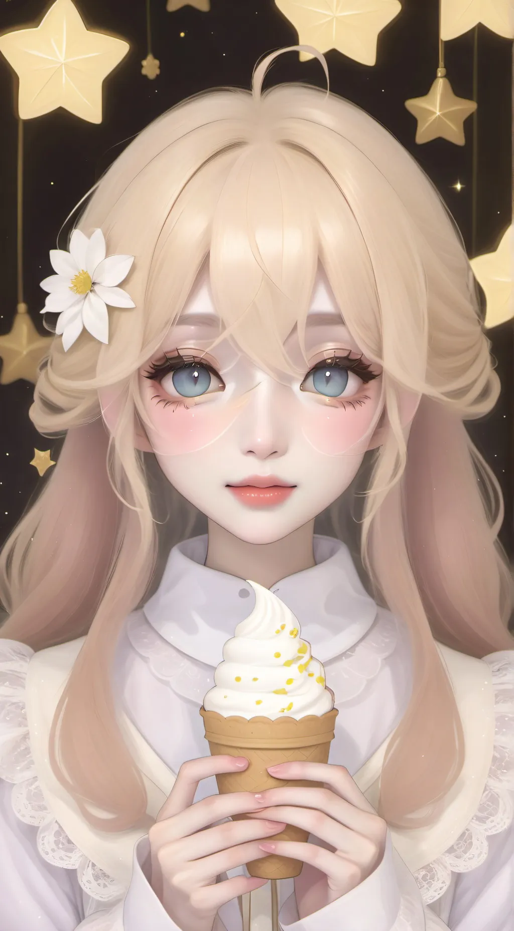 ai character: Pure vanilla fem background