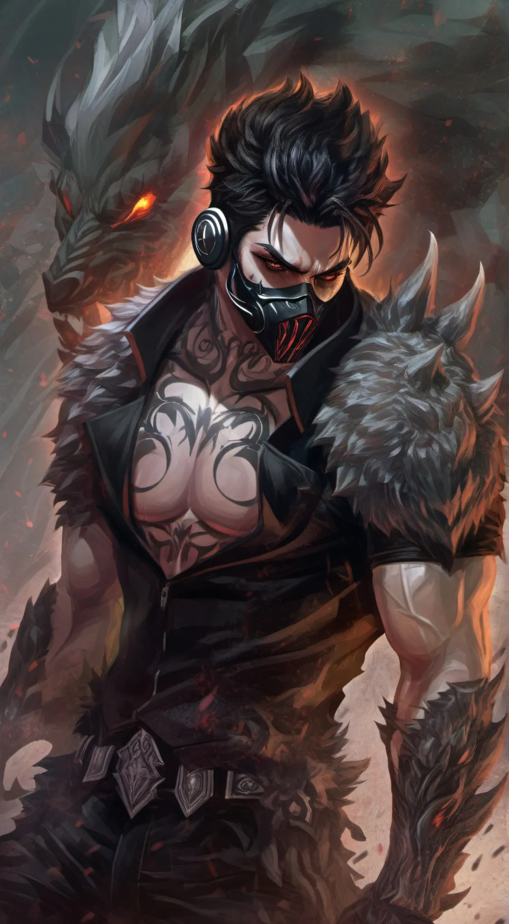 ai character: masked man background