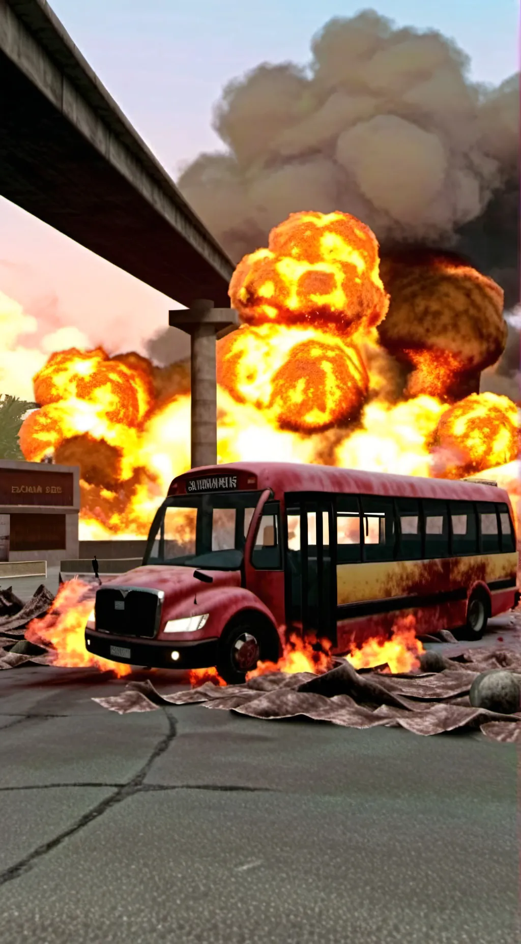 ai character: bus crash!! background