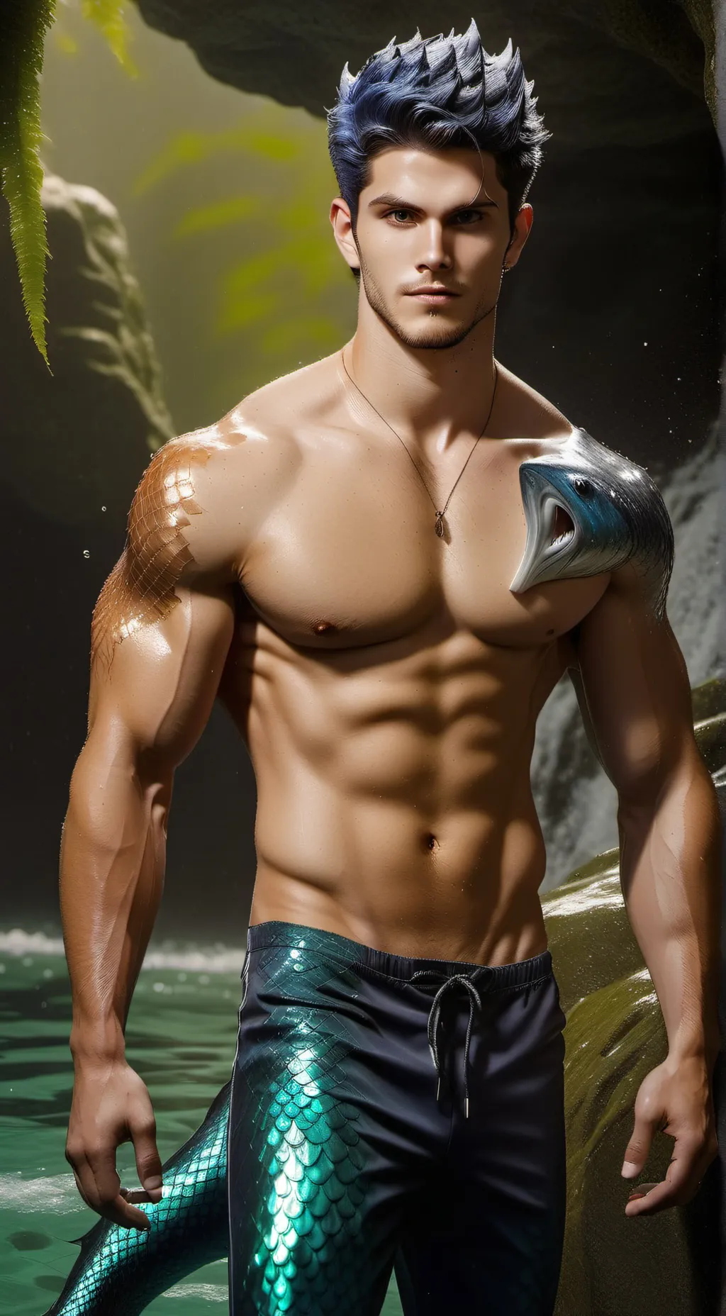 ai character: Temppest the Merman background