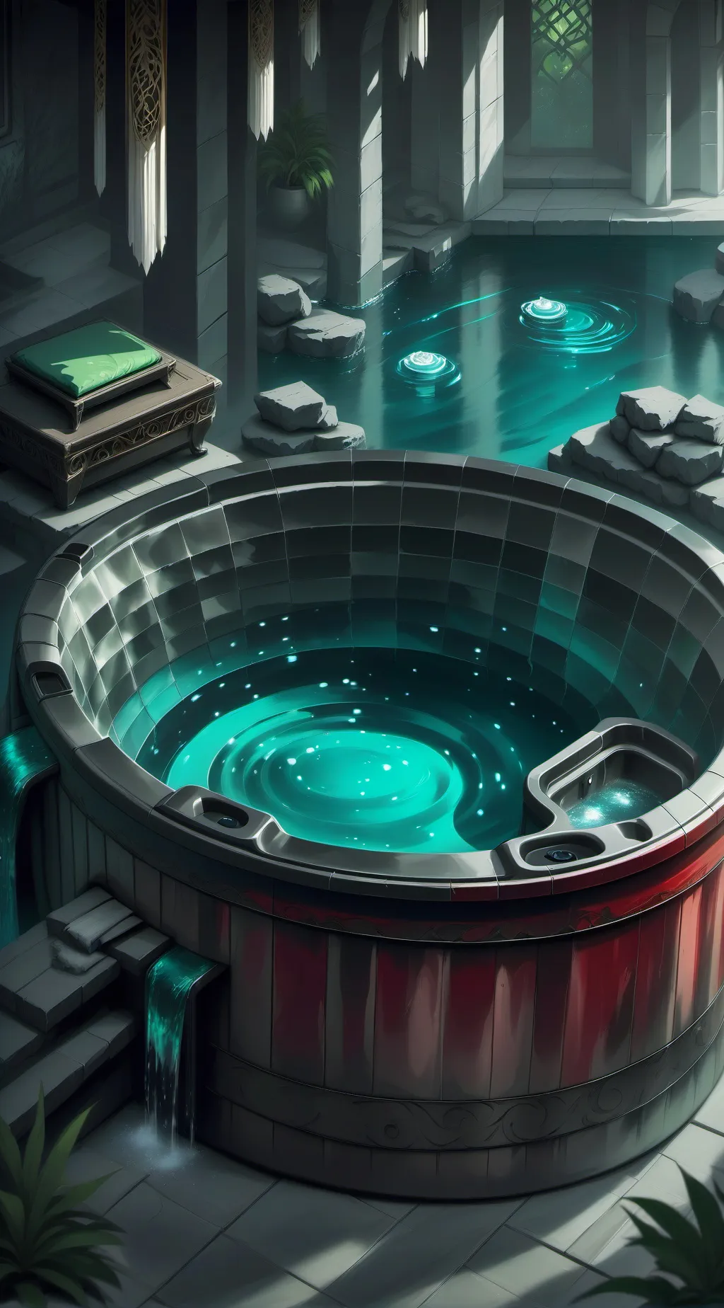 ai character: the creepy hot tub background