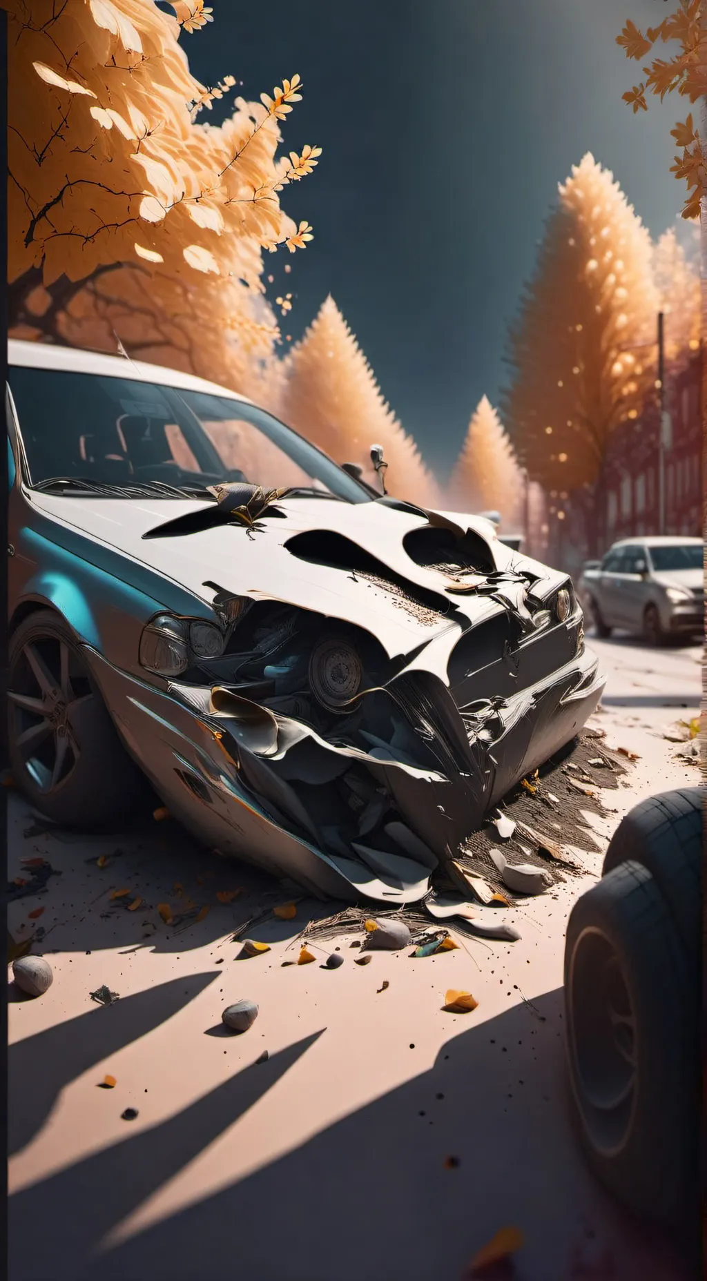 ai character: the car crash background