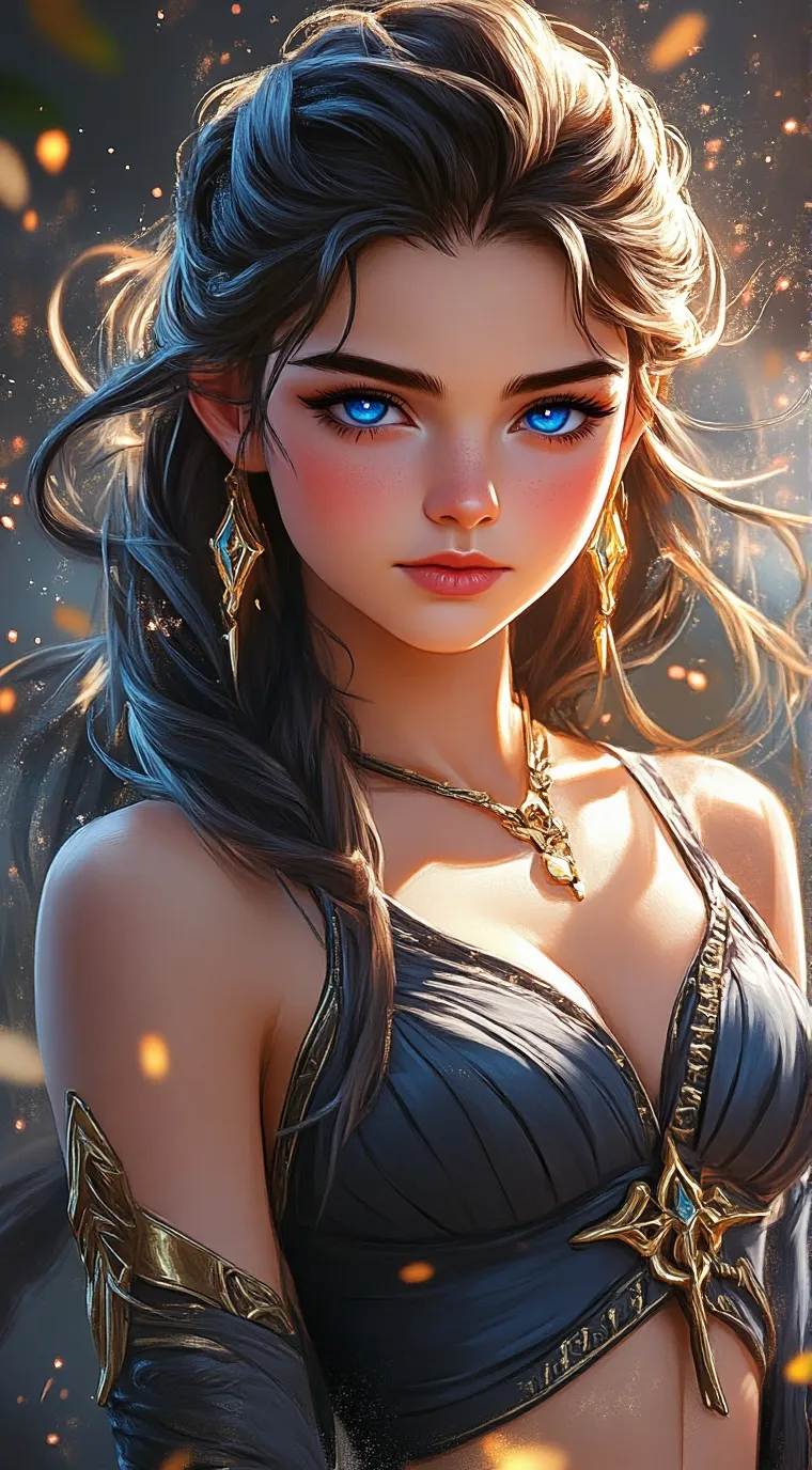 ai character: fake smile! :D background