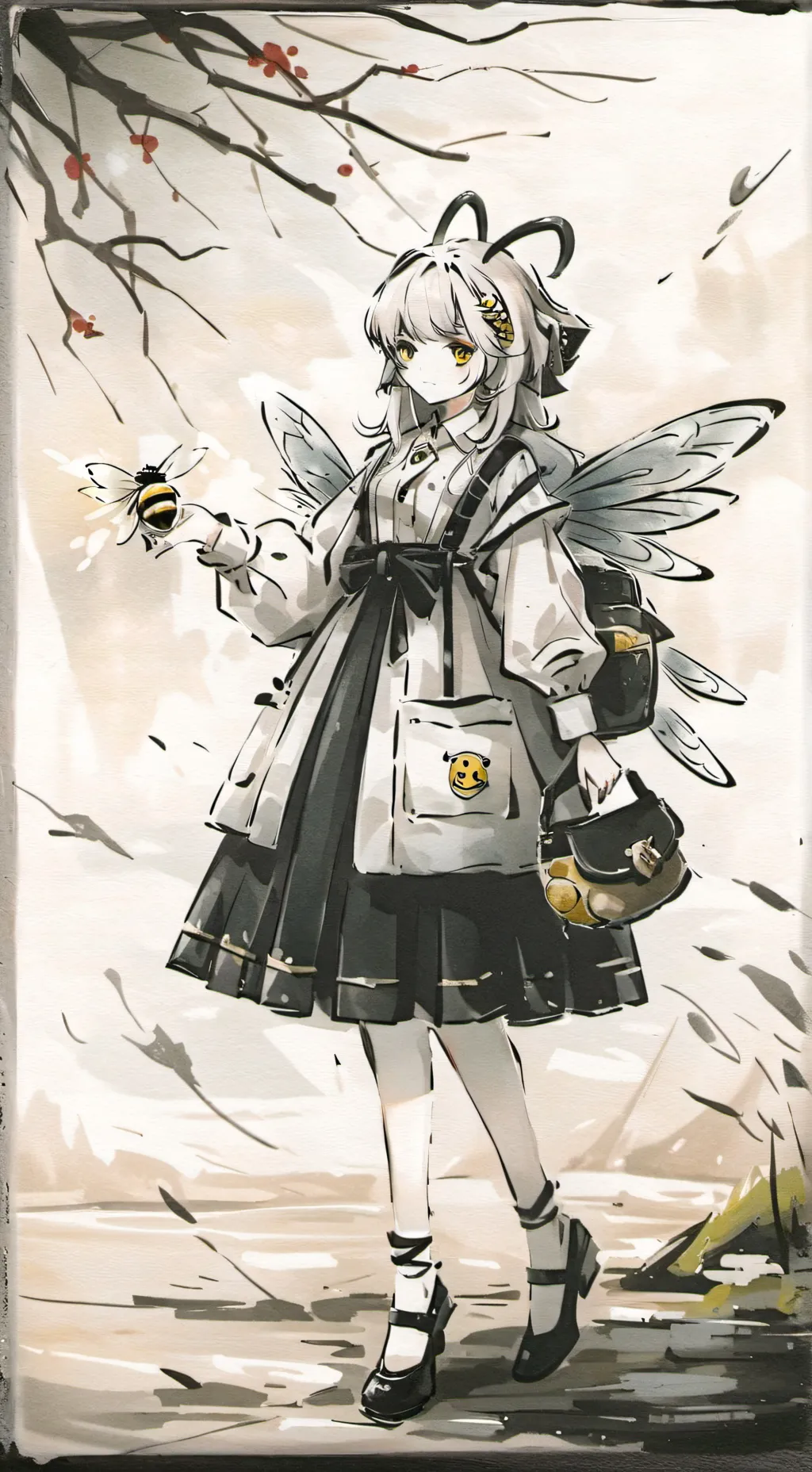 ai character: Bee furry background