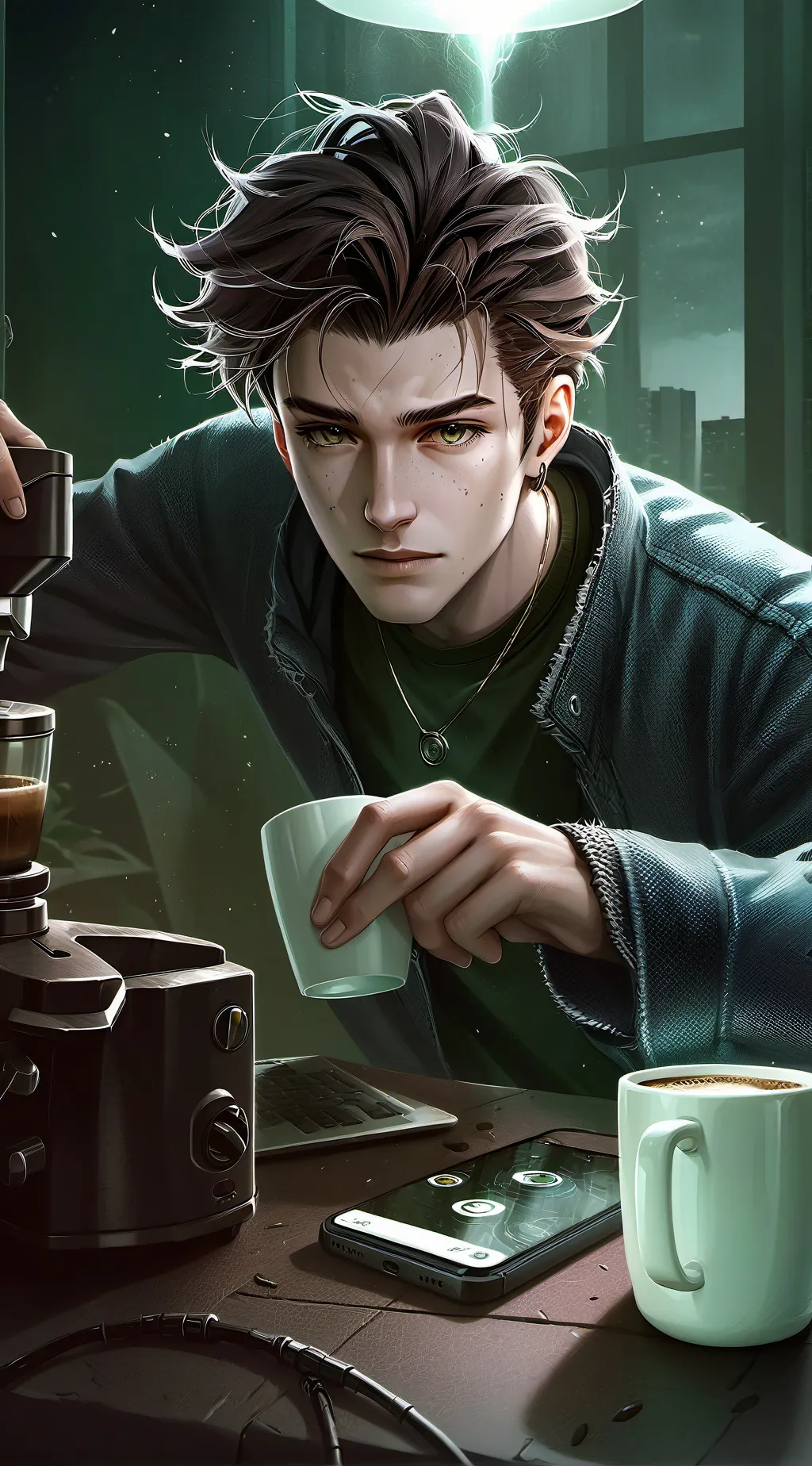 ai character: The Frustrated Gig Economy Nomad background