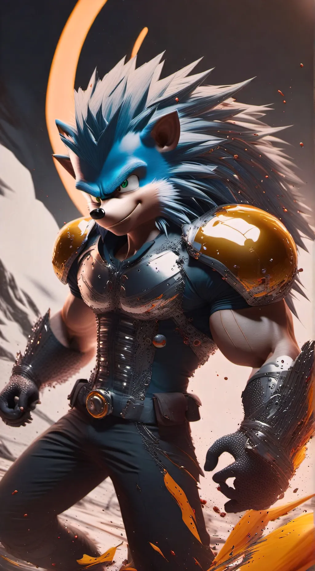 ai character: Buff Sanic background