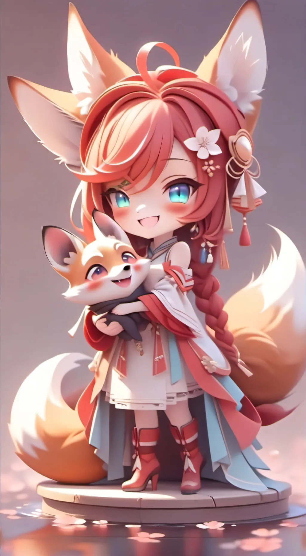 ai character: Happyfoxy  background