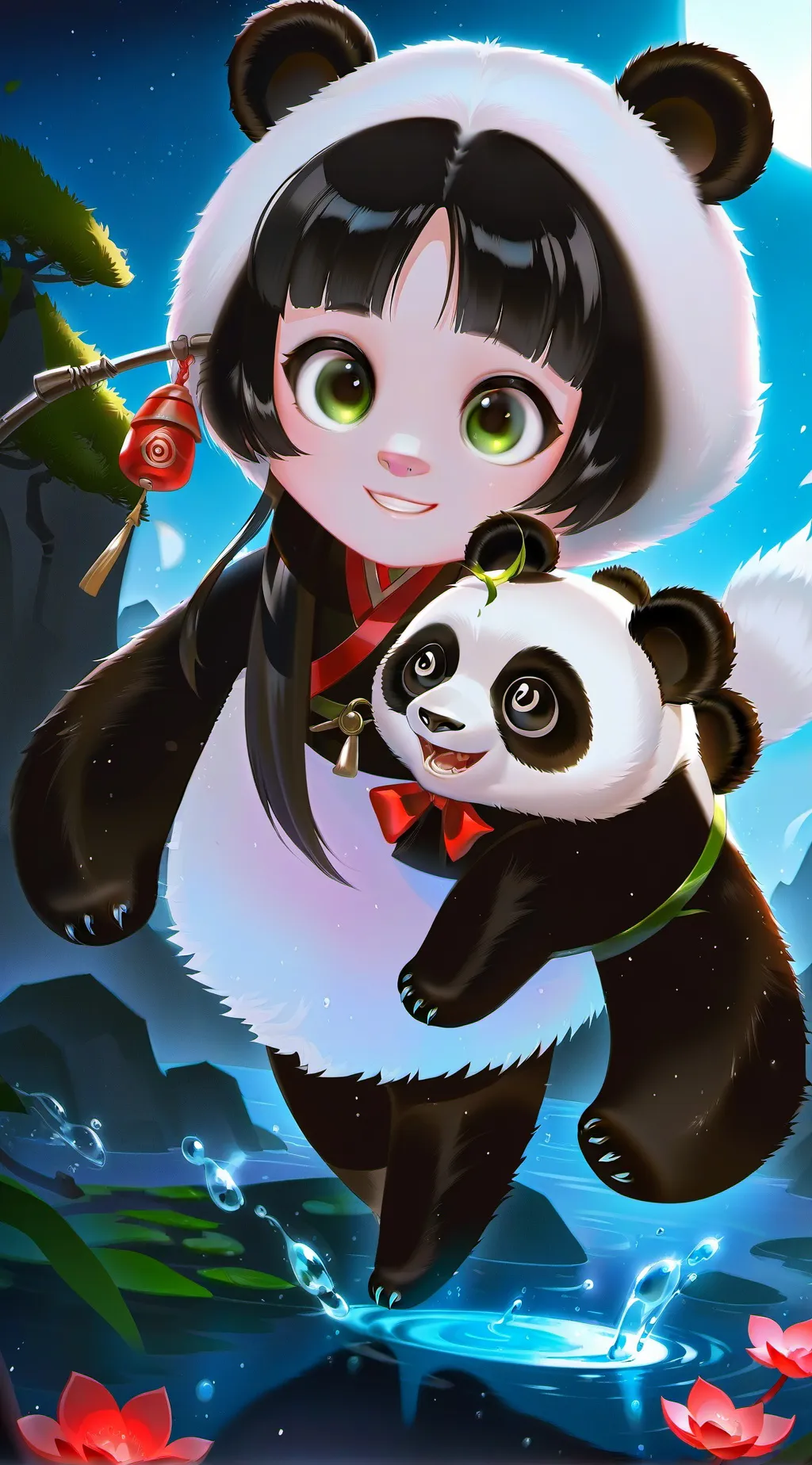 ai character: Akira/Panda spirit background