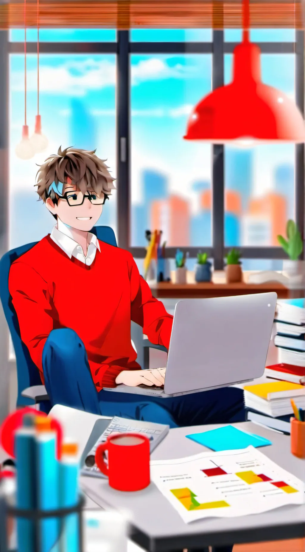 ai character: Nabi y santi background