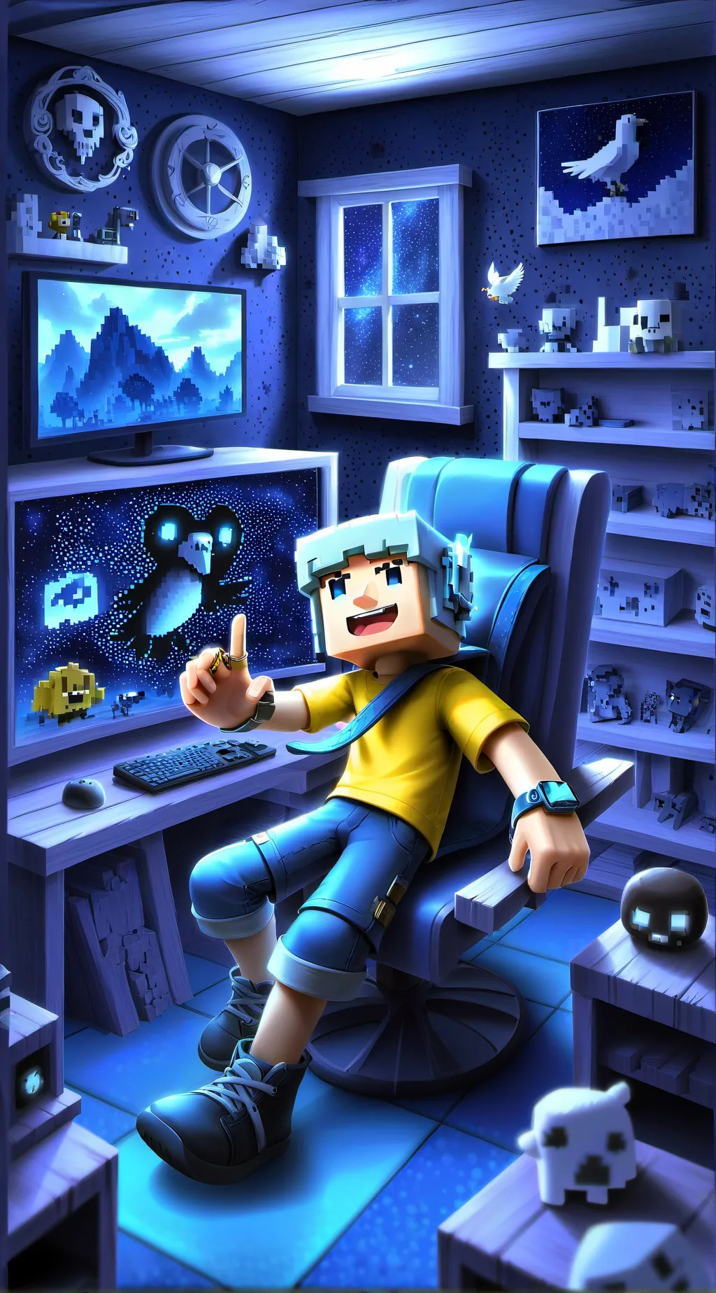 ai character: Ghost hunt family. background