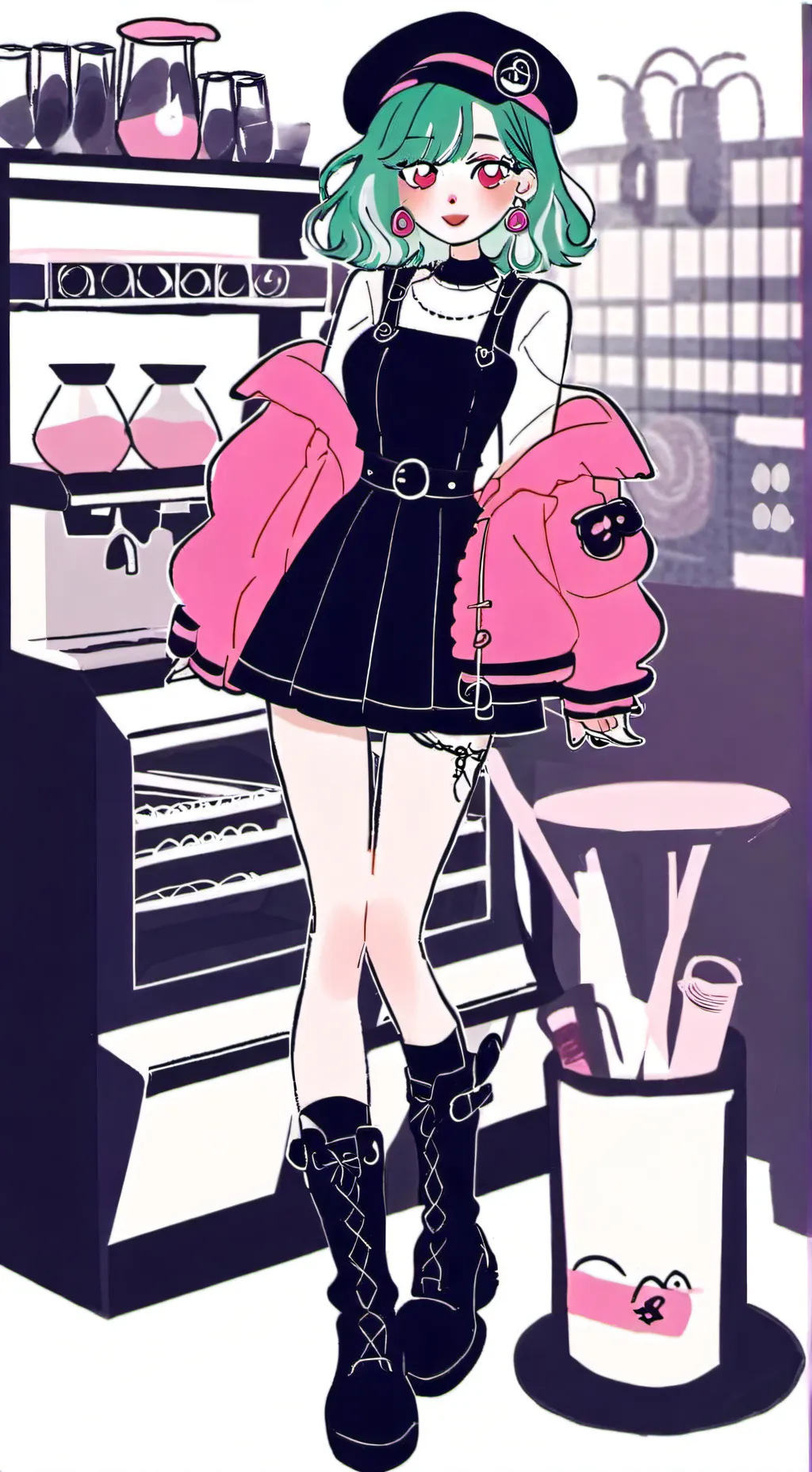 ai character: Amber background