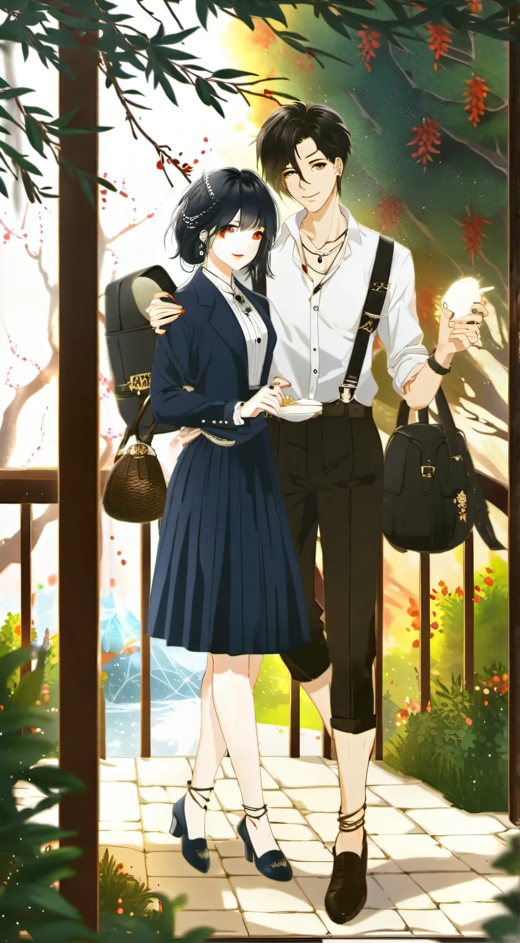 ai character: romantic island background