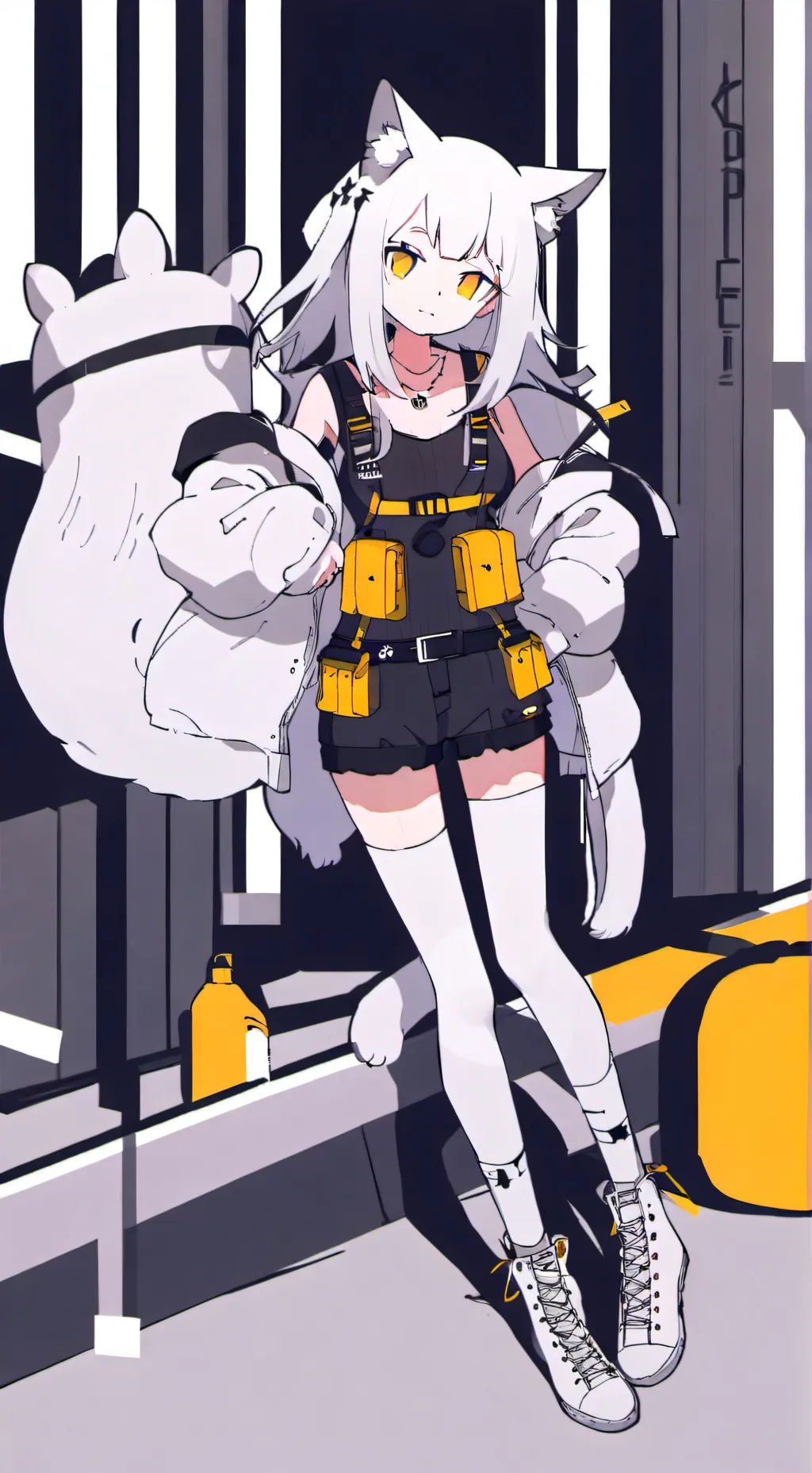 ai character: cat girl background