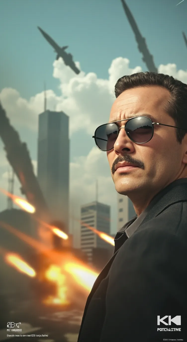 ai character: Tel Aviv on fire!  background