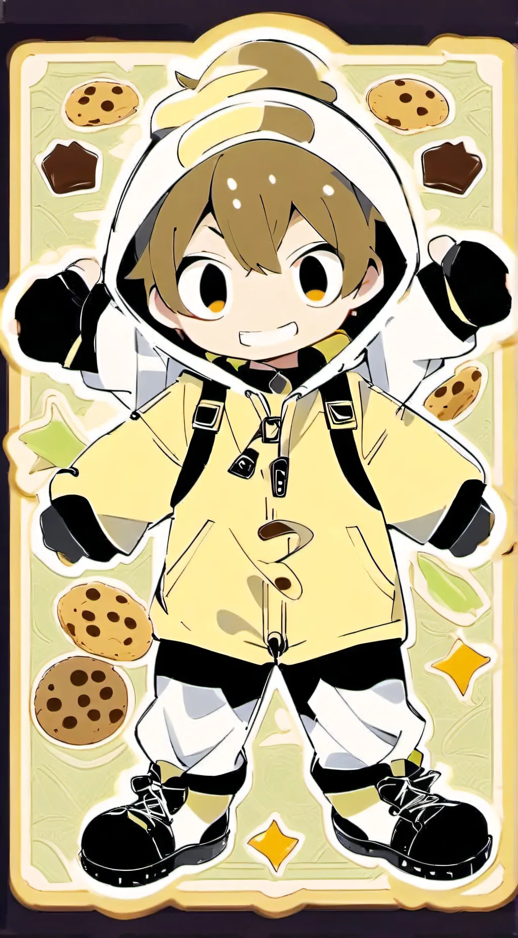ai character: Chocolate chip background