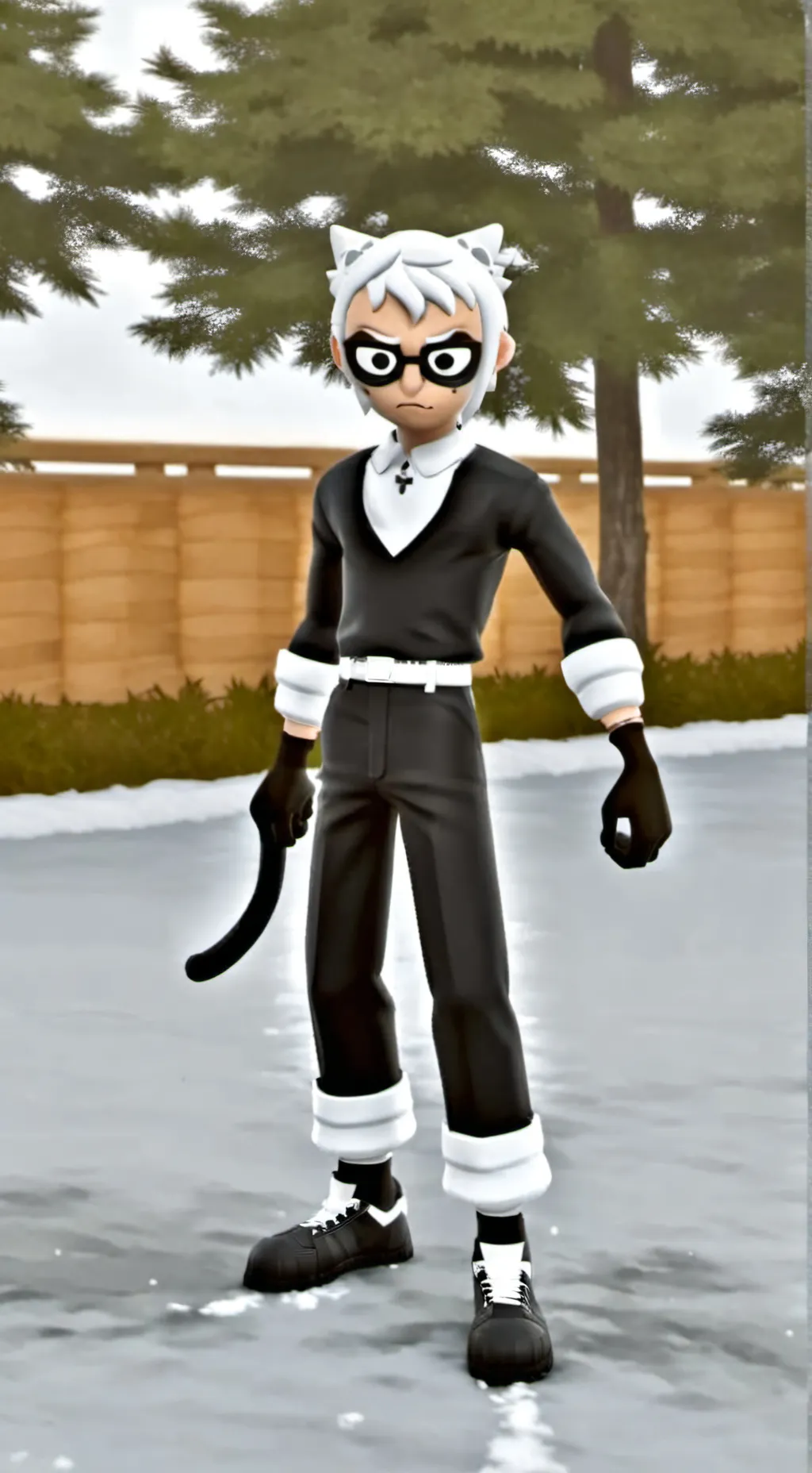 ai character: Black Cat Man background