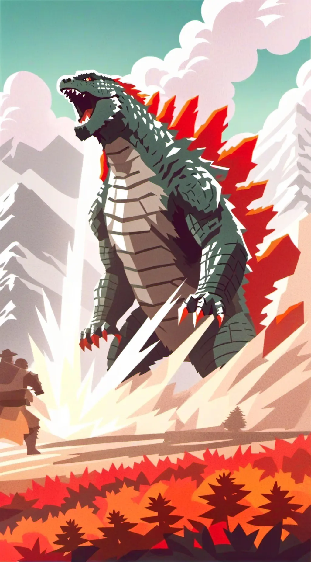 ai character: My take on godzill background