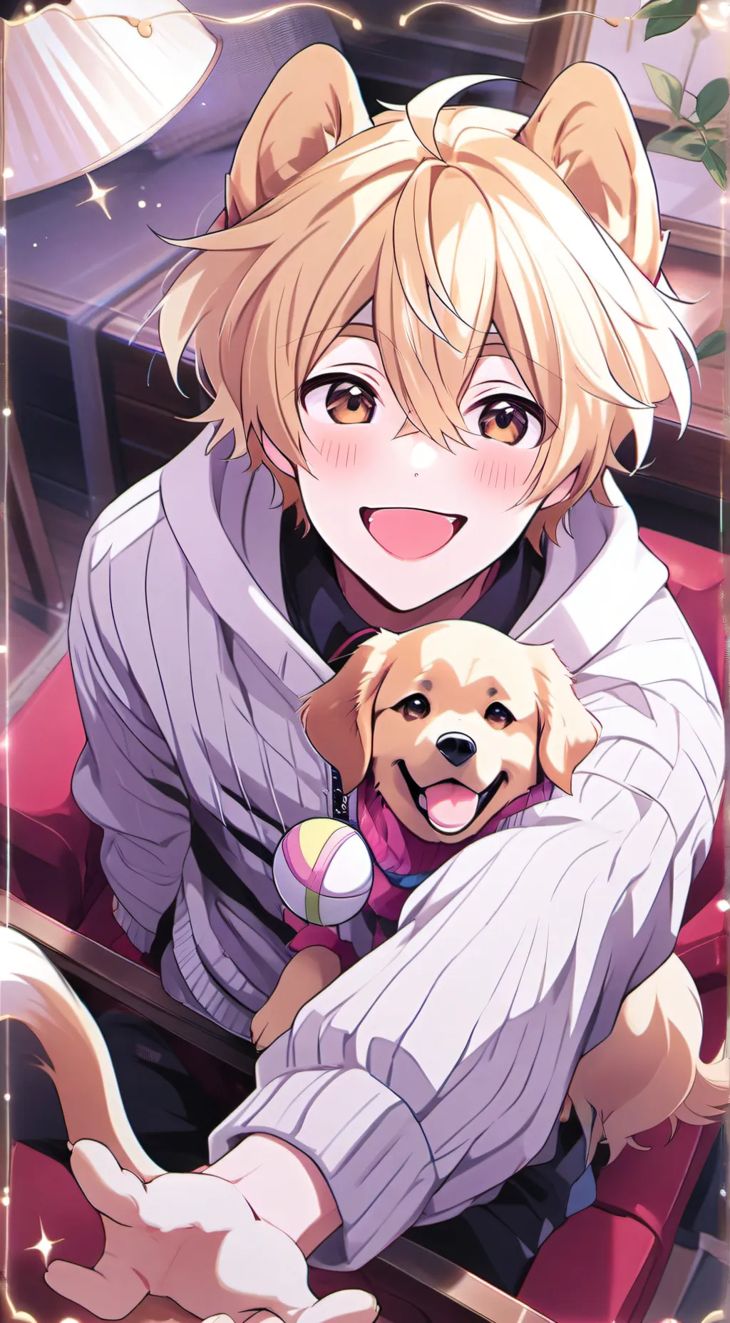 ai character: Golden Paws Furry background