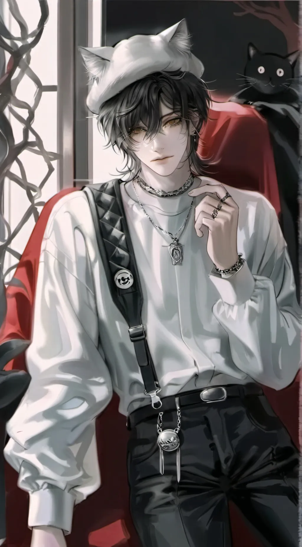 ai character: 💗-•felix•-✨ background