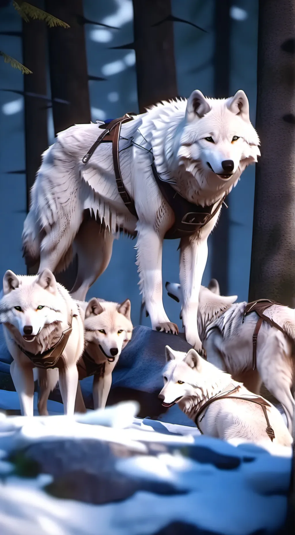 ai character: snow pack background