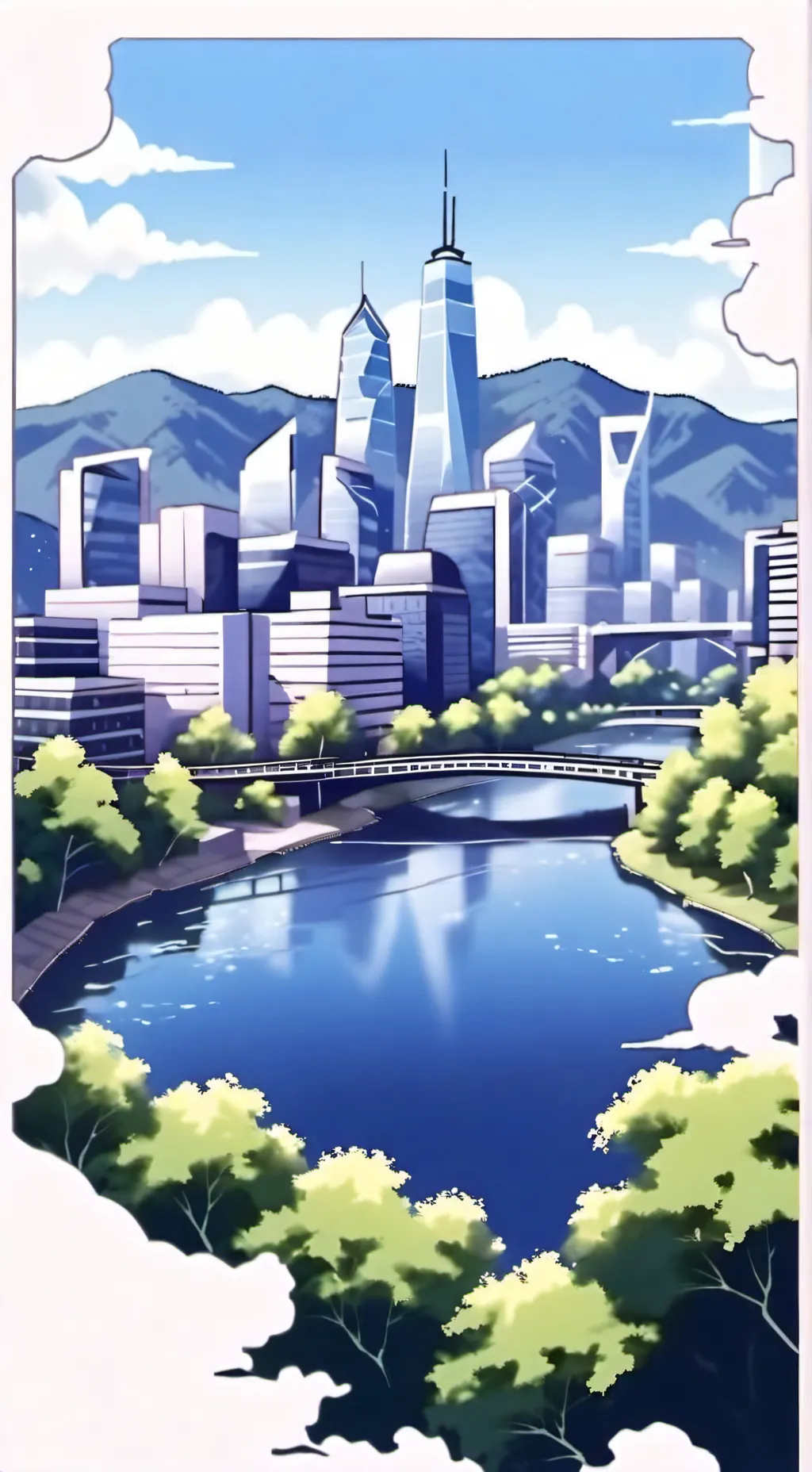 ai character: a city background