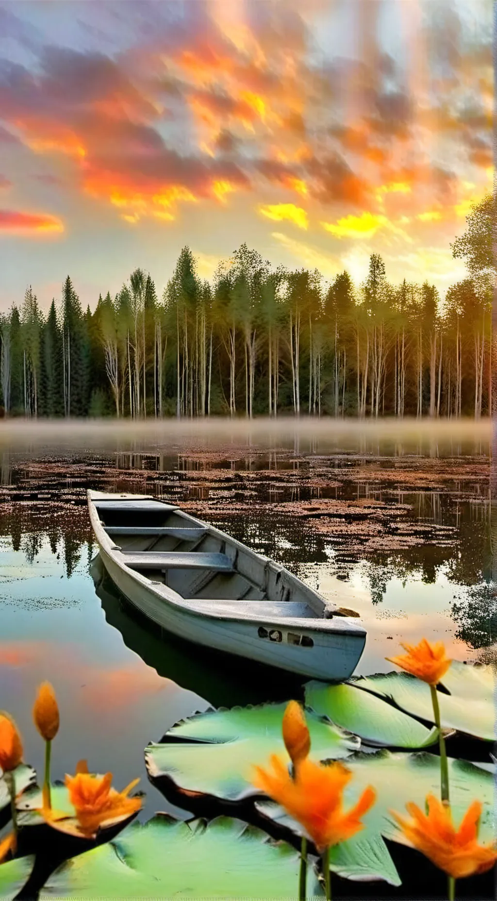 ai character: Pond background