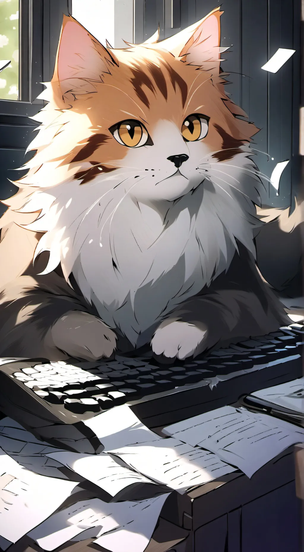 ai character: Keyboard cat background