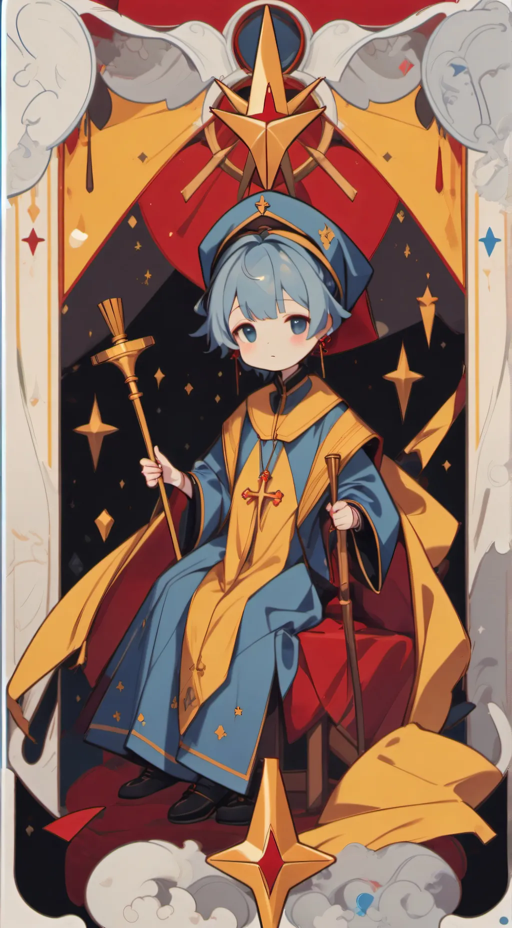 ai character: Baby Blue background