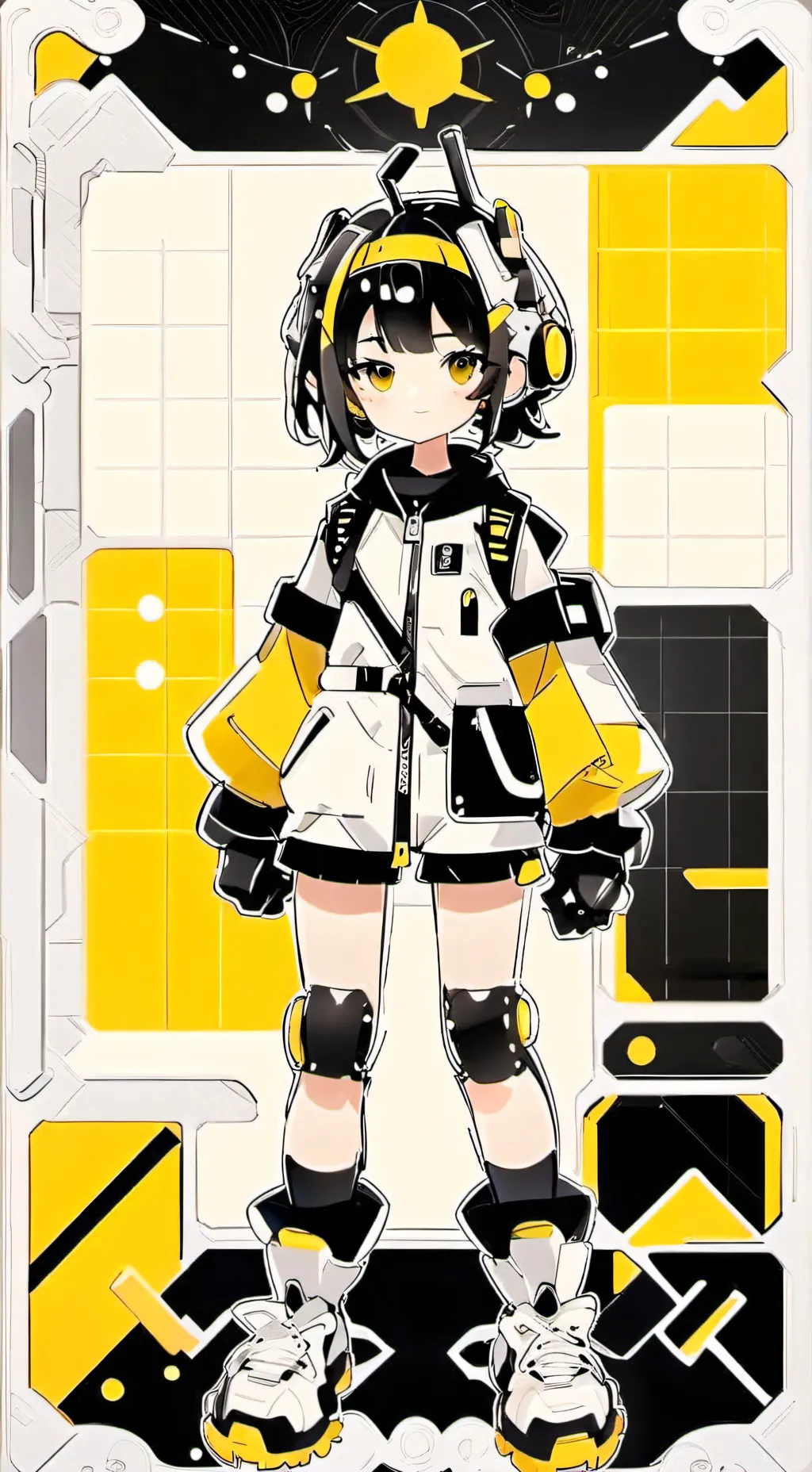 ai character: robot girl  background