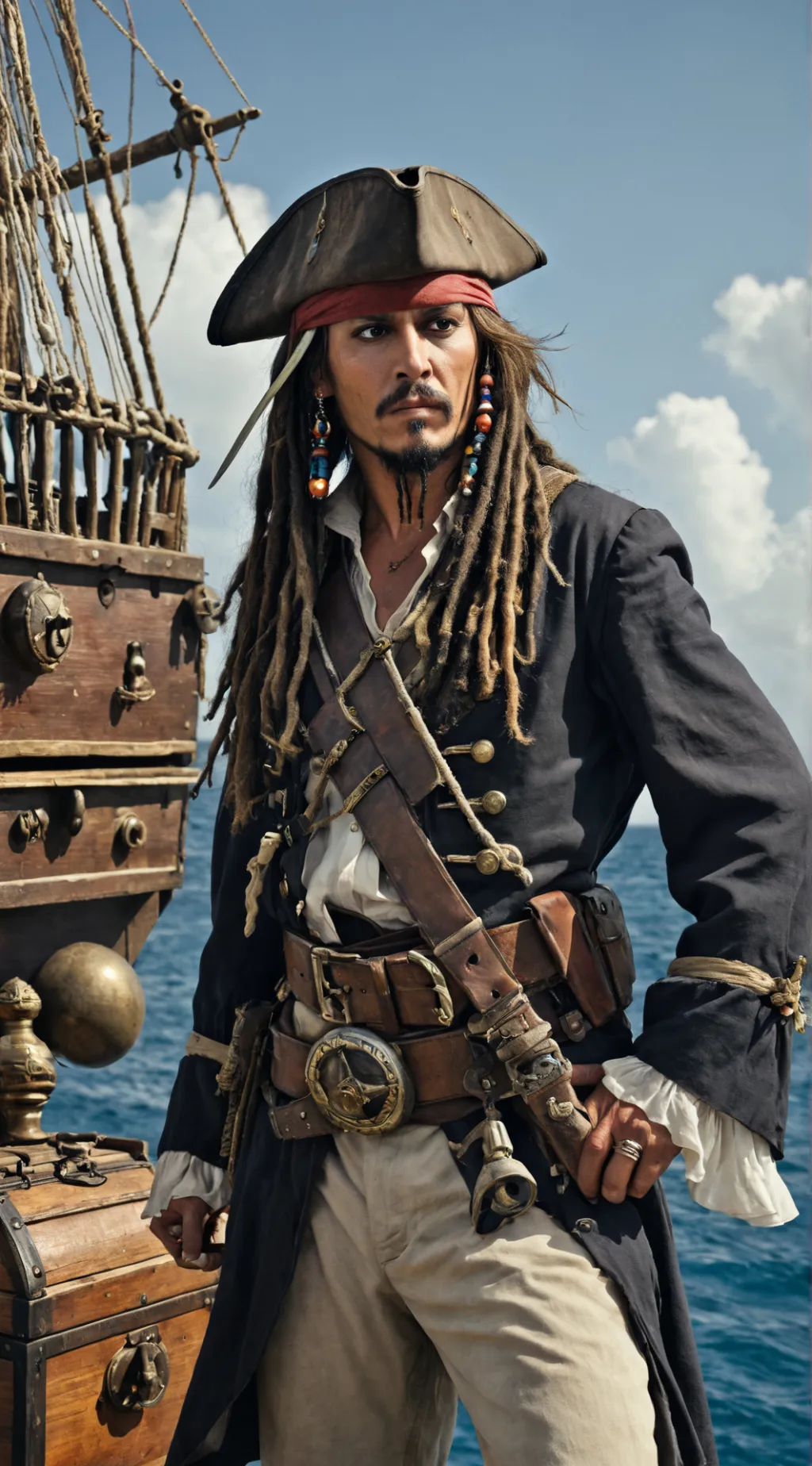 ai character: Captain Jack Sparrow background