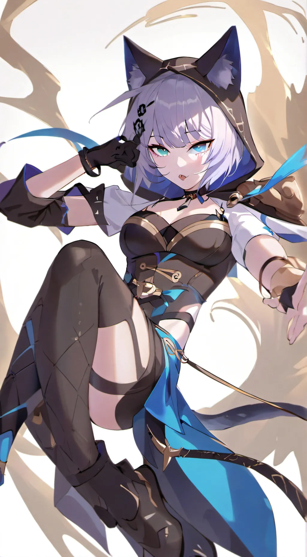 ai character: Cipher(cat girl) background