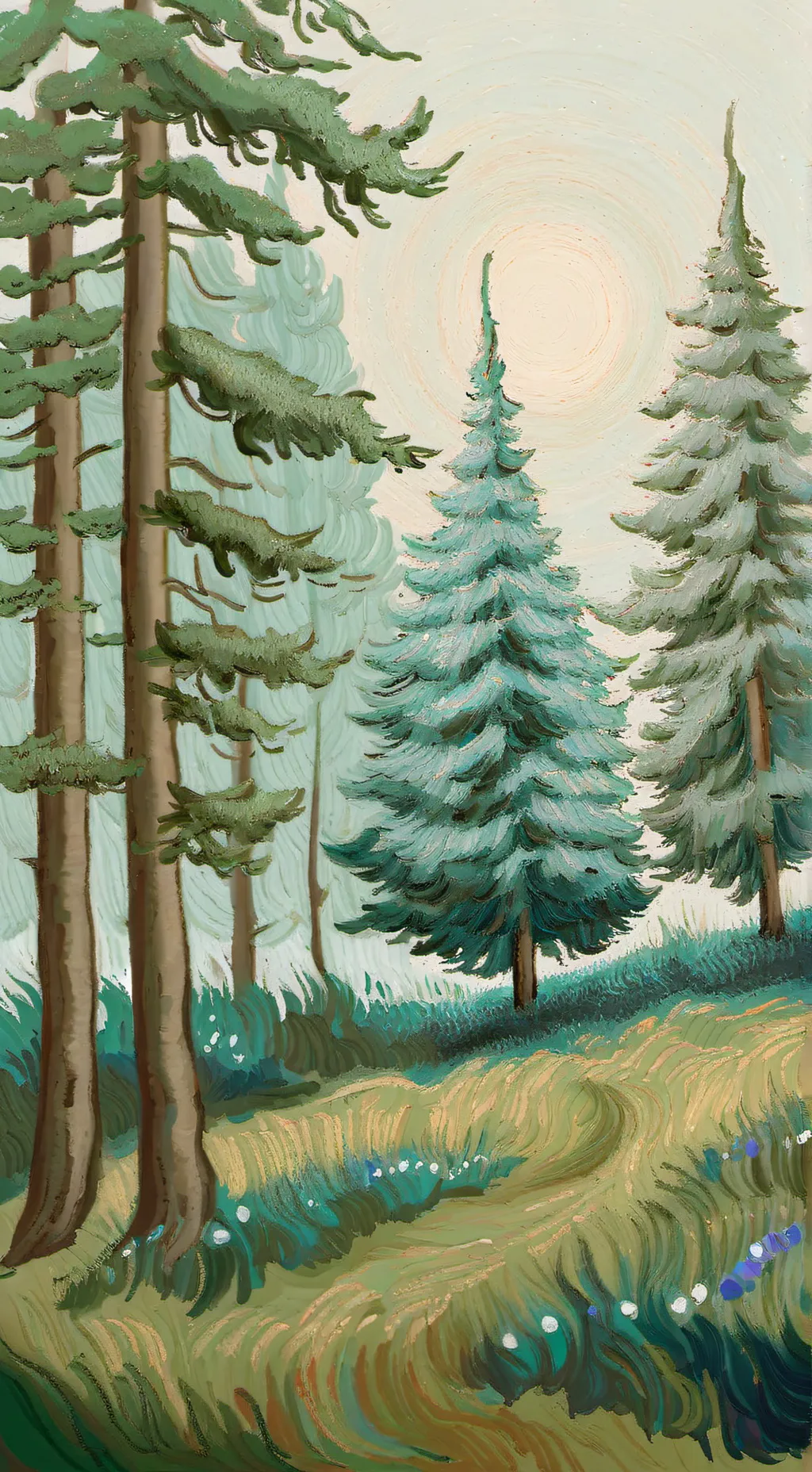 ai character: creepy forest  background