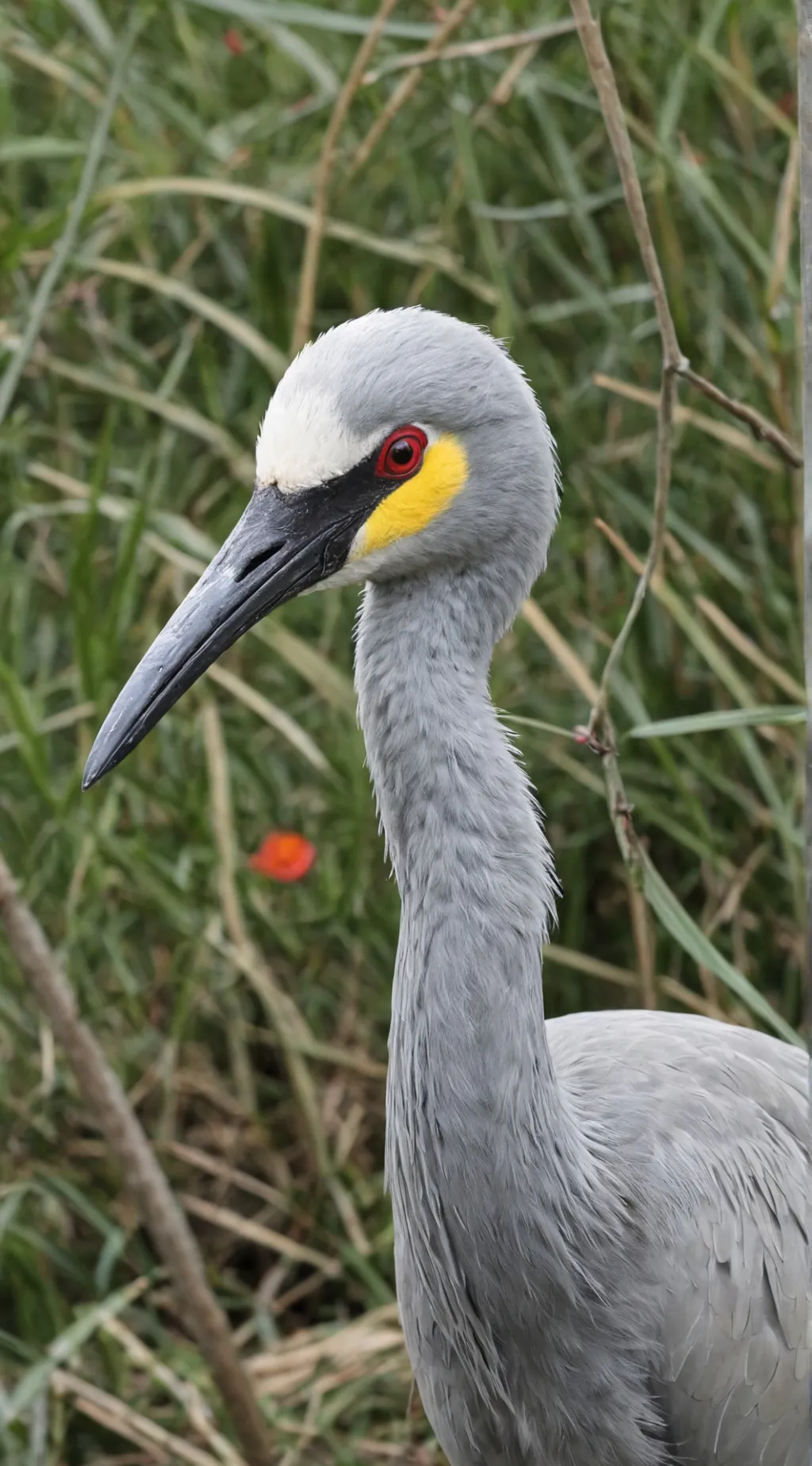 ai character: Long-neck bird background