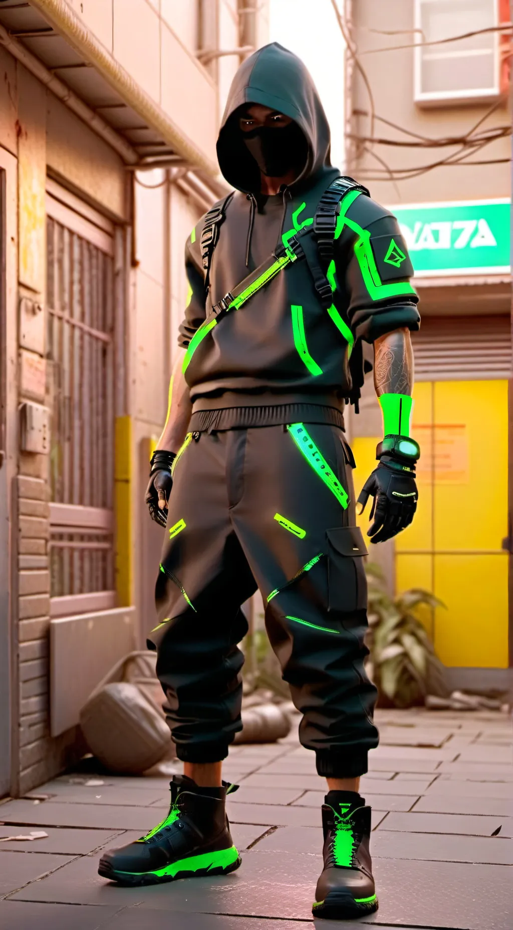 ai character: NeonPixelRogue background