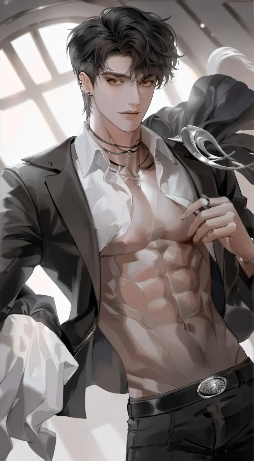 ai character: ۞☾︎𝕄𝕀𝕂𝔼☽︎۞ background